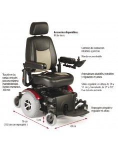Silla de ruedas eléctrica bariátrica reclinable confort R320XL 2