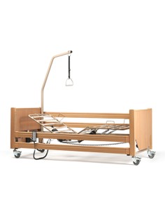 Cama electrónica articulada elevable Luna regulable en altura con carro elevador y kit de transporte (Incluye barandillas, cabec 2