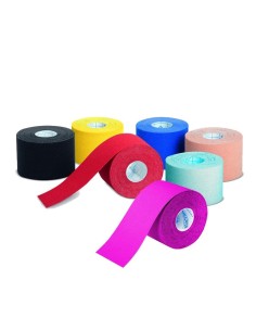 Tape elástico adhesivo deportivo y terapéutico para kinesiología | 5 cm x 5 m | distintos colores | MECRON