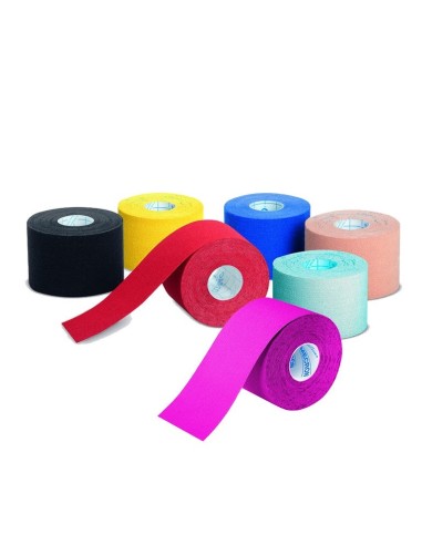 Tape elástico adhesivo deportivo y terapéutico para kinesiología | 5 cm x 5 m | distintos colores | MECRON