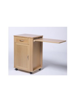 Mesita de noche con ruedas, cajón, puerta y con o sin atril abatible | Vermeiren 385