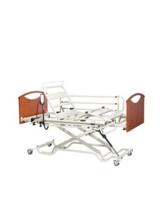 Cama electrónica articulada elevable Alzeis con carro elevador (Incluye cabecero y piecero de madera)
