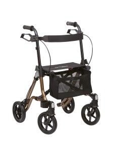 Andador Rollator ligero plegble "Taima" con cesta, respaldo y soporte bastones