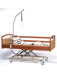 Cama electrónica articulada elevable Interval XXL con carro elevador (Incluye cabecero y piecero de madera y barandillas metálic
