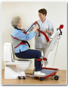 Grúa de bipedestación Quick Raiser I con arnés acolchado con cinturón de seguridad 2