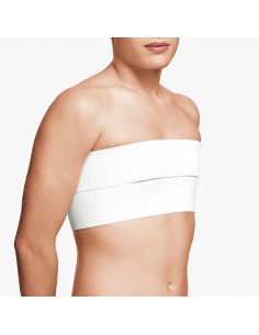 Banda torácica abdominal para hombre de 2 bandas color blanco para postoperatorio de ginecomastia