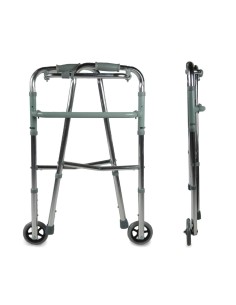 Andador caminador con 2 ruedas de aluminio, plegable y... 2
