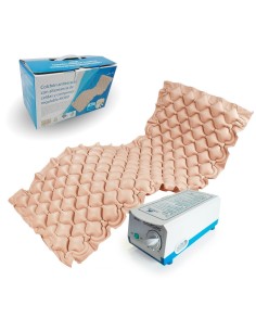 Colchón antiescaras beige con alternancias de celdas y compresor | Mobi 1
