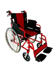 Silla de ruedas ligera de aluminio, plegable, autopropulsable, de respaldo abatible, con frenos en manetas y en ruedas, ancho as