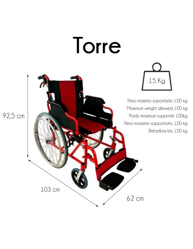  Sillas de ruedas plegables ligeras, silla de ruedas  autopropulsada manual, silla de ruedas con marco de aluminio súper ligera,  dispositivo de movilidad plegable y ligero para personas mayores,  discapacitados (color: rojo) (