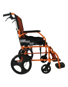 Silla de ruedas de tránsito plegable con reposapiés, respaldo y reposabrazos acolchados, con frenos en manetas | ancho asiento 4 2