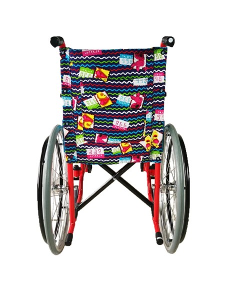 Silla de ruedas infantil para niños plegable, reposabrazos y reposapiés  fijos, ancho asiento 35 cm