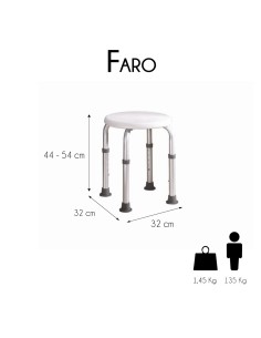 Taburete de baño, regulable y antideslizante "Mod. Faro" 2