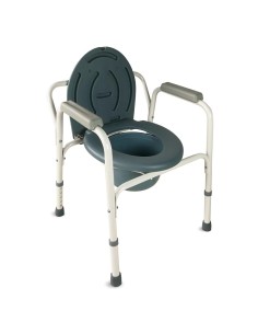 Silla con WC/inodoro, plegable, con conteras antideslizantes y reposabrazos | Arroyo