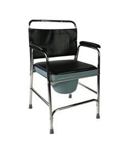 Silla con WC/inodoro con tapa, conteras antideslizantes, asiento y reposabrazos acolchados | Velero