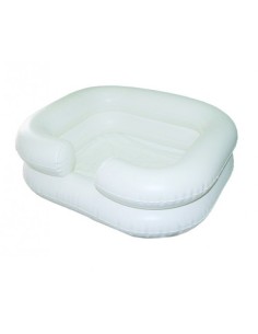 Lavacabezas hinchable con tubo de drenaje, color blanco