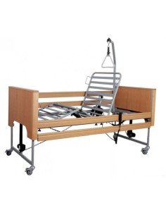 Cama electrónica articulada con elevación y kit de madera Ecofit S Plus | incluye carro elevador, cabecero, piecero, barandillas