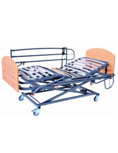 Cama electrónica articulada con elevación Full GS | Incluye carro elevador, barandillas, cabecero, piecero y barandillas