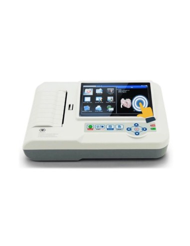 Electrocardiógrafo digital portátil de 3 canales con pantalla táctil LCD | Sistema de impresión | Modelo ECG300G