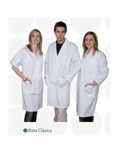 Bata sanitaria clásica de color blanco (para mujer y hombre) 2
