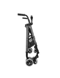 Andador Rollator plegable y regulable en altura, frenos por presión, asiento y respaldo acolchado y cesta de tela Premium Push C 2