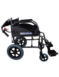 Silla de ruedas de tránsito plegable, reposapiés extraíbles y respaldo abatible, ancho asiento 46 cm "Mod. Museo" 2