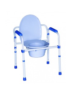 Silla plegable para el WC de aluminio 3 en 1 | Sistema antisalpicaduras | Doble cubo | Herdegen