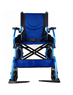 Silla de ruedas de tránsito plegable con reposapiés, respaldo y reposabrazos acolchados, con frenos en manetas, ancho asiento 46 2