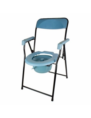 Silla con WC/inodoro plegable con asiento y reposabrazos "Mod. Timón"