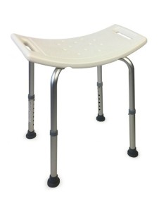 Taburete de ducha | Banqueta de baño sin respaldo y regulable en altura | Modelo San Fermín