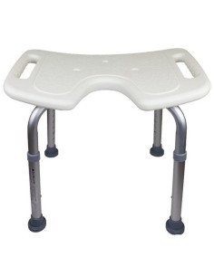 Taburete | Banqueta de baño de altura regulable | Asiento en U | Conteras antideslizantes | Modelo Bahía 2