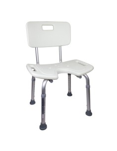 Silla de baño con respaldo y asiento en U | Altura regulable | Modelo Marisma