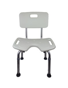 Silla de baño con respaldo y asiento en U | Altura regulable | Modelo Marisma 2