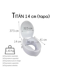 Elevador de baño con tapa de altura de 14 cm | Modelo Titán 2