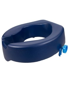 Elevador de baño blando sin tapa de altura 11 cm | Asiento de inodoro blando | Azul | Modelo Río