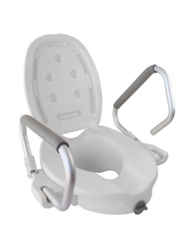 Elevador de WC | Asiento de inodoro con tapa y reposabrazos abatibles | Guadiana