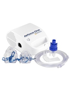 Nebulizador aerosol Airforce One (incluye set de máscara de adulto, pediátrica, boquillas y bolsa de transporte)