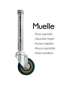 Silla con WC/inodoro, de acero cromado, plegable, con tapa, ruedas y reposabrazos acolchados | Muelle 2