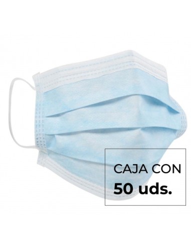 Caja con 50 mascarillas quirúrgicas desechables de 3 capas | CE España