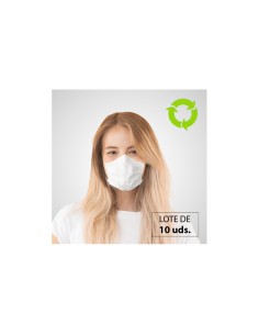 Mascarillas higiénicas adulto | Reutilizables | Con tiras elásticas | Pack de 10 uds