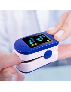 Pulsioxímetro digital de dedo con pantalla LED | Bippex FS20C Azul 2