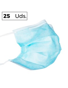 25 Mascarillas Quirúrgicas IIR | Bolsa autocierre y precinto, Bolsa de 25ud | 3 capas | Desechables