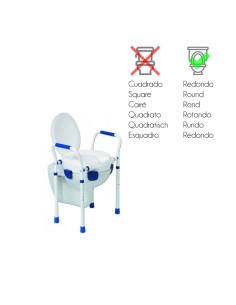 Elevador WC con tapa | Reposabrazos y Patas regulables | Hasta 150 kg | Mayor seguridad | Herdegen 2