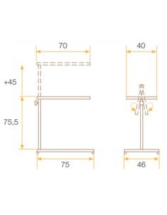 Mesa auxiliar con atril con inclinación regulable 2