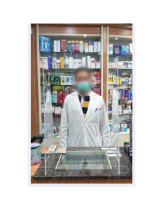 Mampara protectora para mostrador | 80 x 90 cm | Tamaño pequeño | Metacrilato transparente 2