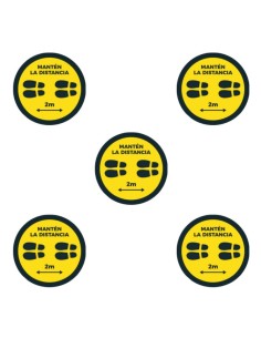 Pack 5 vinilos de suelo | Circular | 30 cm | Prevención Covid-19 | Distancia de seguridad 2