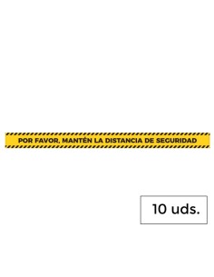 Pack 10 Vinilos adhesivos | Tiras de suelo | 150x10 cm | Prevención Covid-19 | Distancia de seguridad