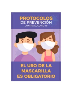 Vinilo adhesivo | Prevención Covid-19 | 42x29.7 cm | Uso mascarilla