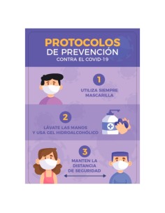 Vinilo adhesivo |Protocolo de prevención Covid-19 | 42x29.7 cm | Cartel Informativo