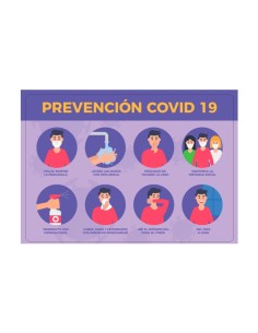 Vinilo adhesivo | Prevención Covid-19 | 100x70cm | Cartel Bienvenida